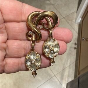 Elegant Gold and Crystal Drop Earrings